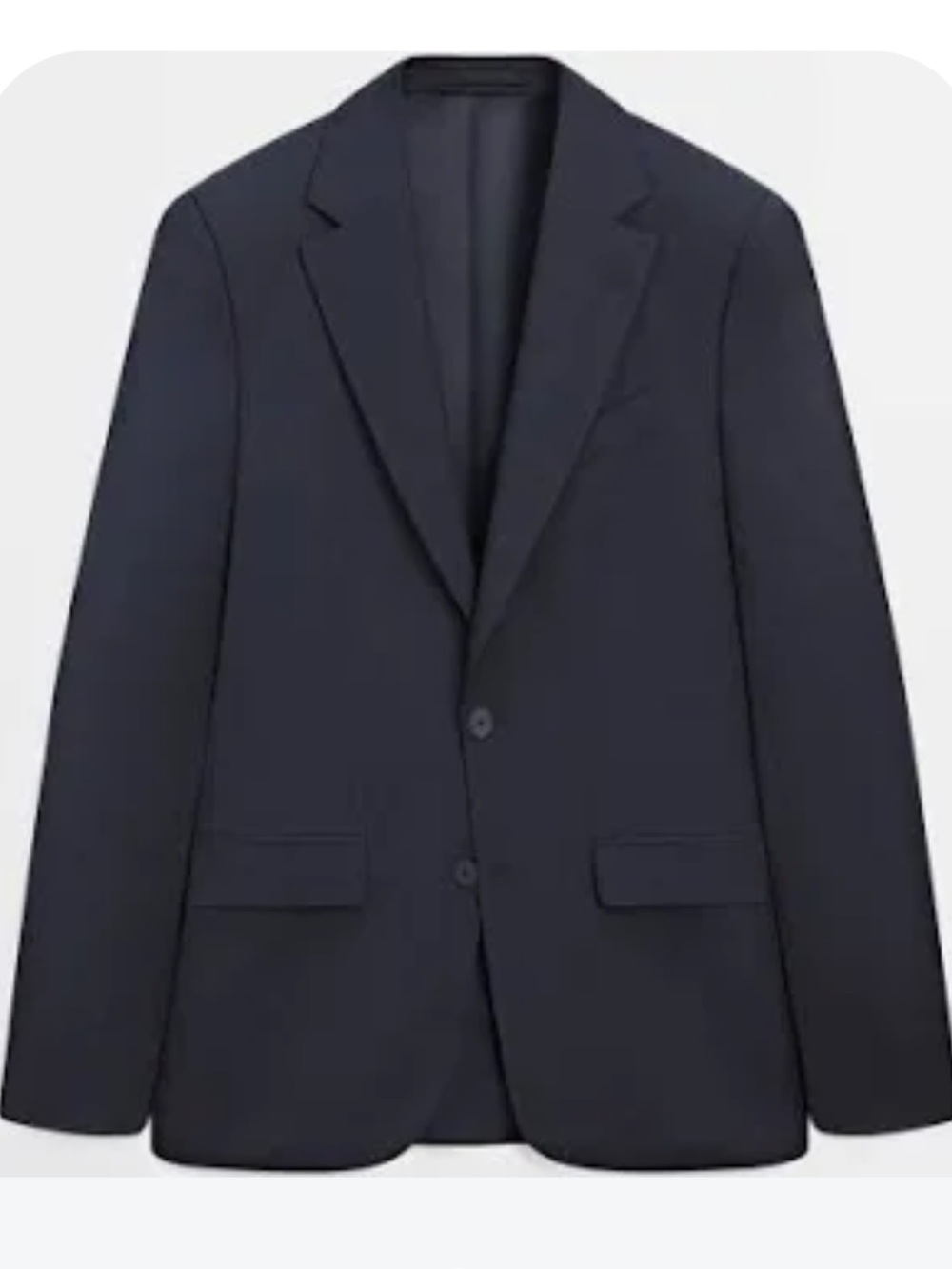 Massimo Dutti Wool Suit Blazer in Navy Blue